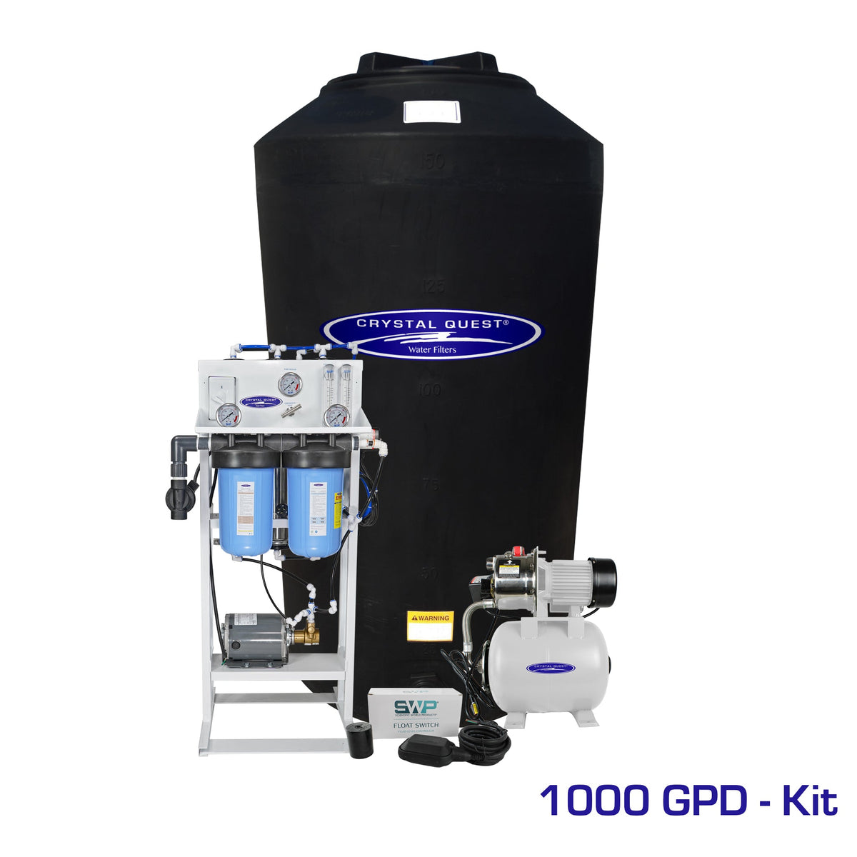Crystal Quest whole house reverse osmosis system 1000 GPD with 165 gallon storage tank kit
