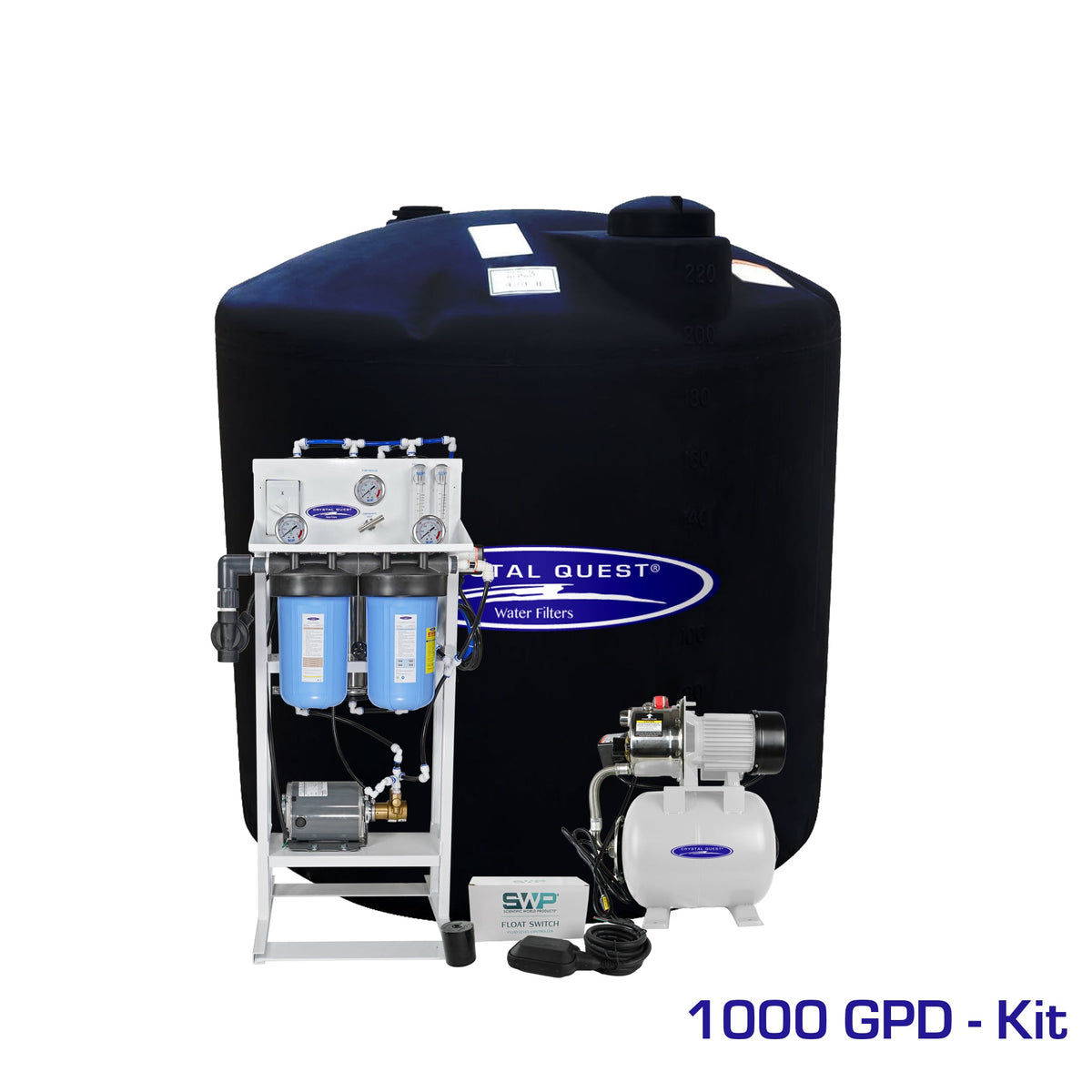 Crystal Quest whole house reverse osmosis system 1000 GPD with 220 gallon storage tank kit