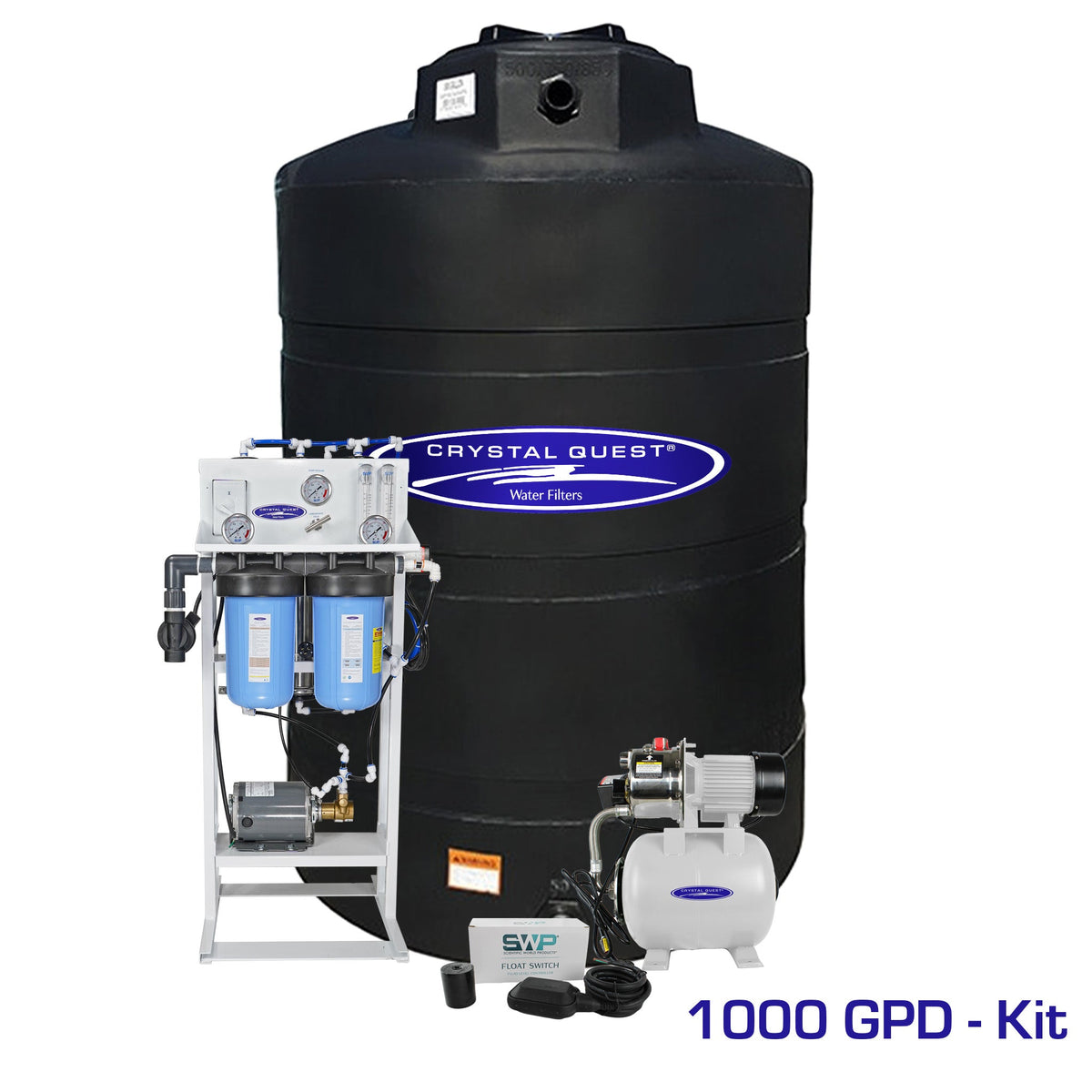 Crystal Quest whole house reverse osmosis system 1000 GPD with 500 gallon storage tank kit