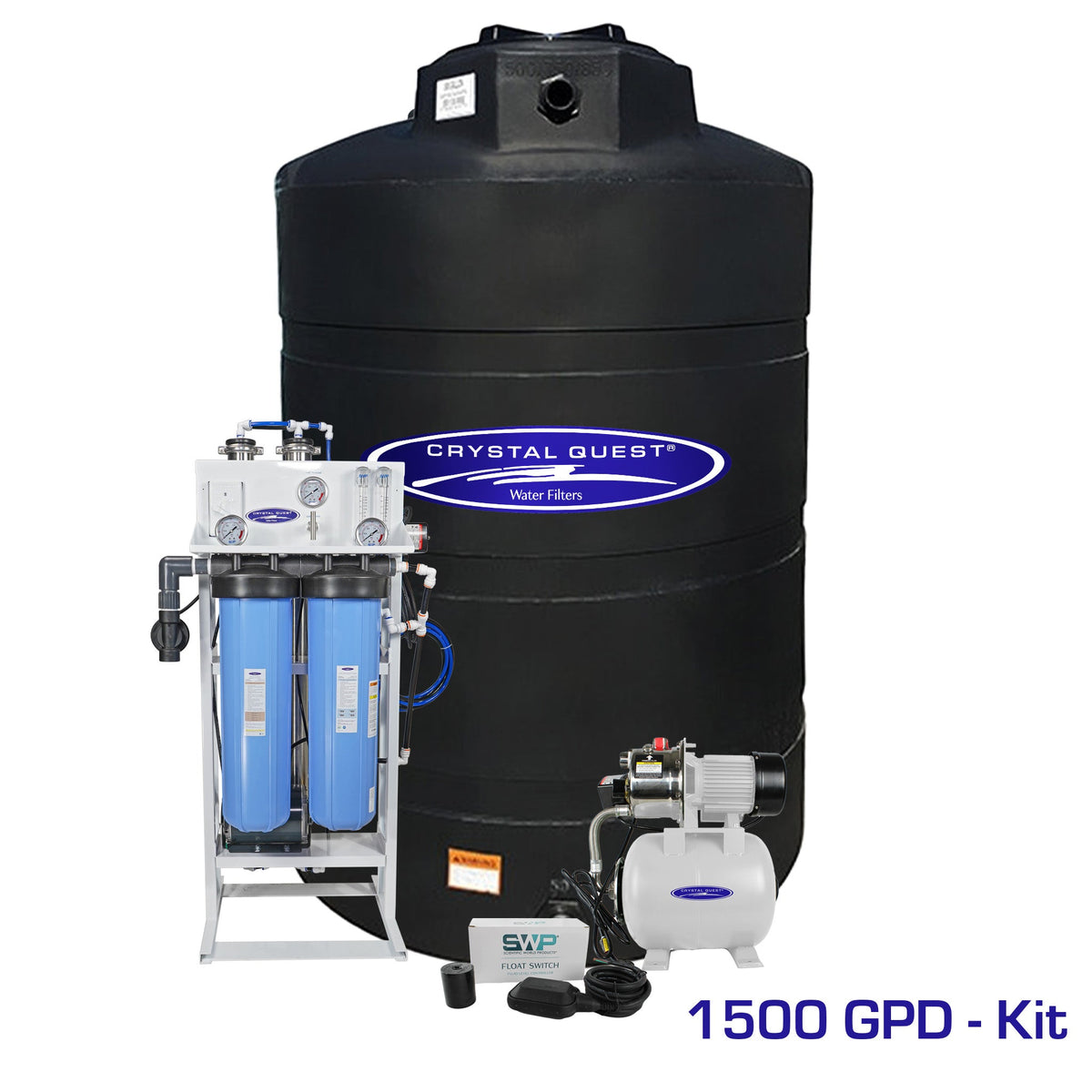 Crystal Quest whole house reverse osmosis system 1500 GPD with 500 gallon storage tank kit