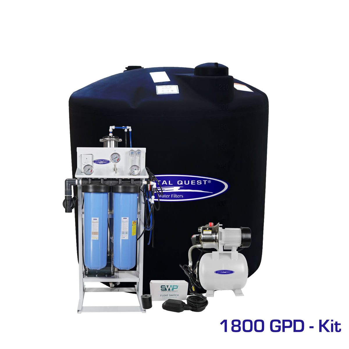 Crystal Quest whole house reverse osmosis system 1800 GPD with 220 gallon storage tank kit