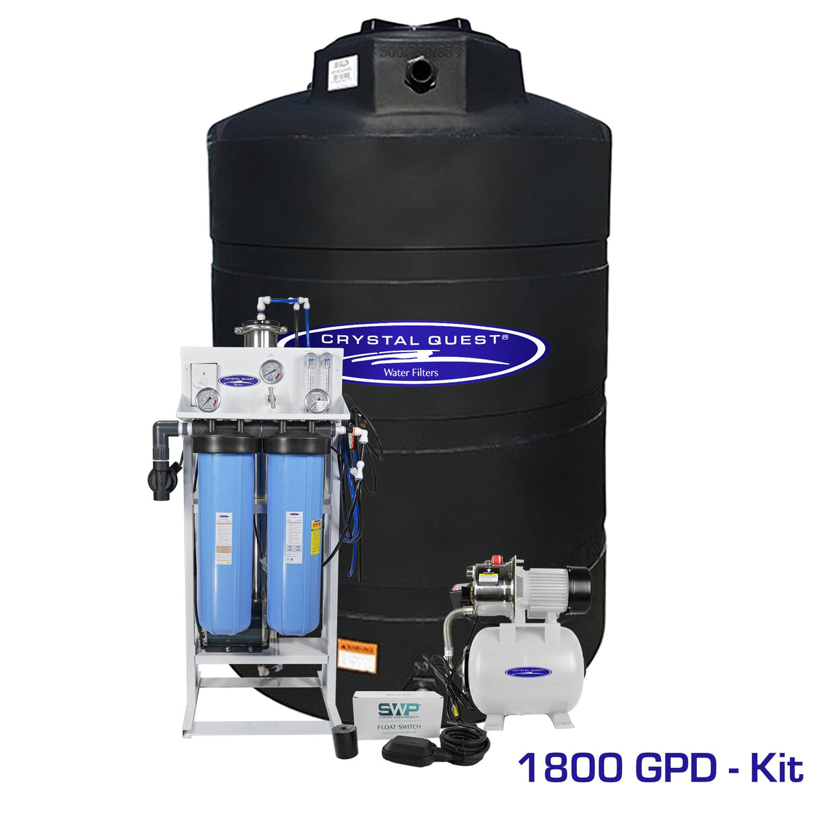 Crystal Quest whole house reverse osmosis system 1800 GPD with 500 gallon storage tank kit