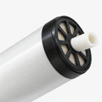 Angled close-up of the 2.5" x 14" membrane end and permeate tube