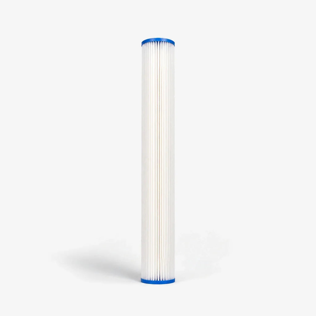 Pleated sediment filter cartridge 2-7/8 x 20 inch, single cartridge