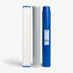 Whole house RO filter pack: pleated sediment, carbon block and SMART cartridges, 2-7/8" x 20"