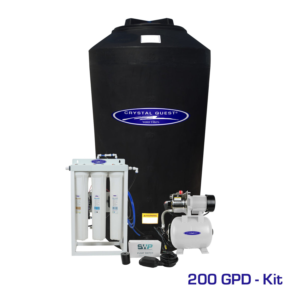 Crystal Quest whole house reverse osmosis system 200 GPD with 165 gallon storage tank kit