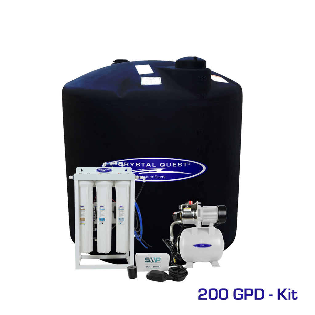 Crystal Quest whole house reverse osmosis system 200 GPD with 220 gallon storage tank kit