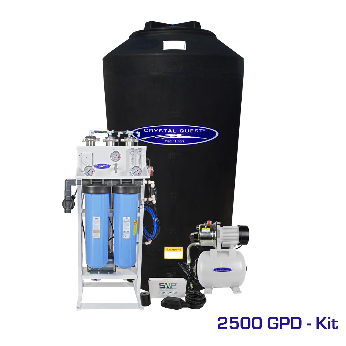 Crystal Quest whole house reverse osmosis system 2500 GPD with 165 gallon storage tank kit