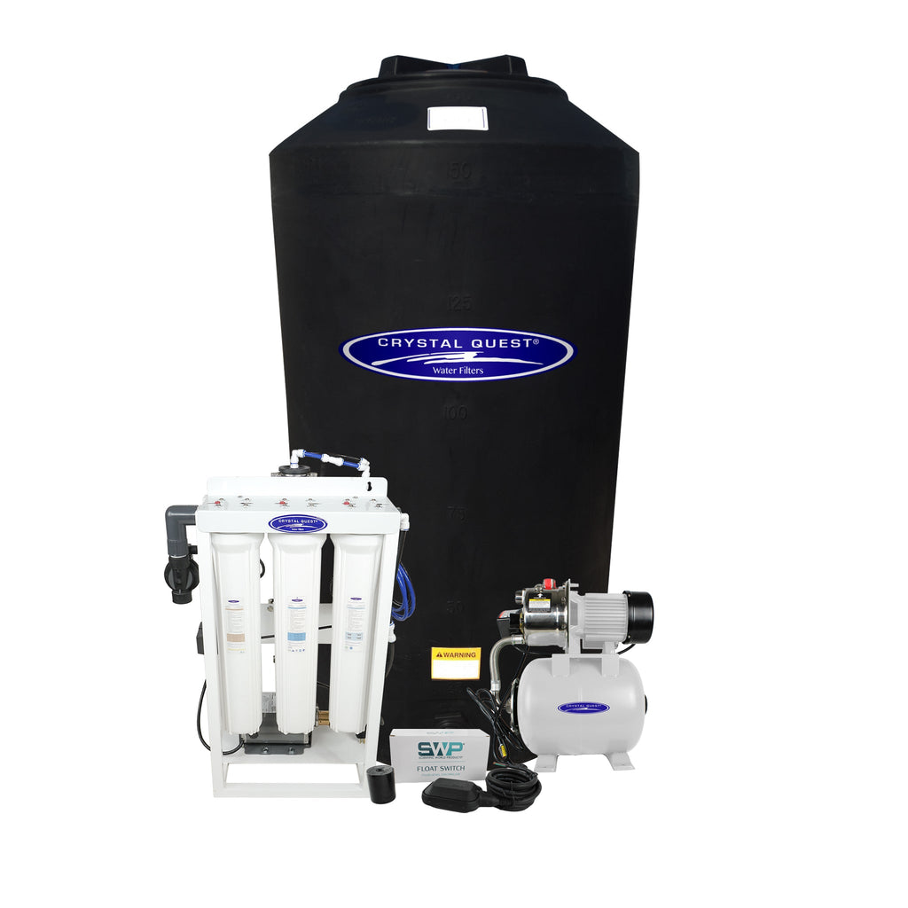 Crystal Quest whole house reverse osmosis system 300 GPD with 165 gallon storage tank kit
