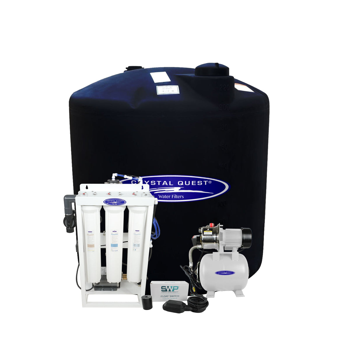 Crystal Quest whole house reverse osmosis system 300 GPD with 220 gallon storage tank kit