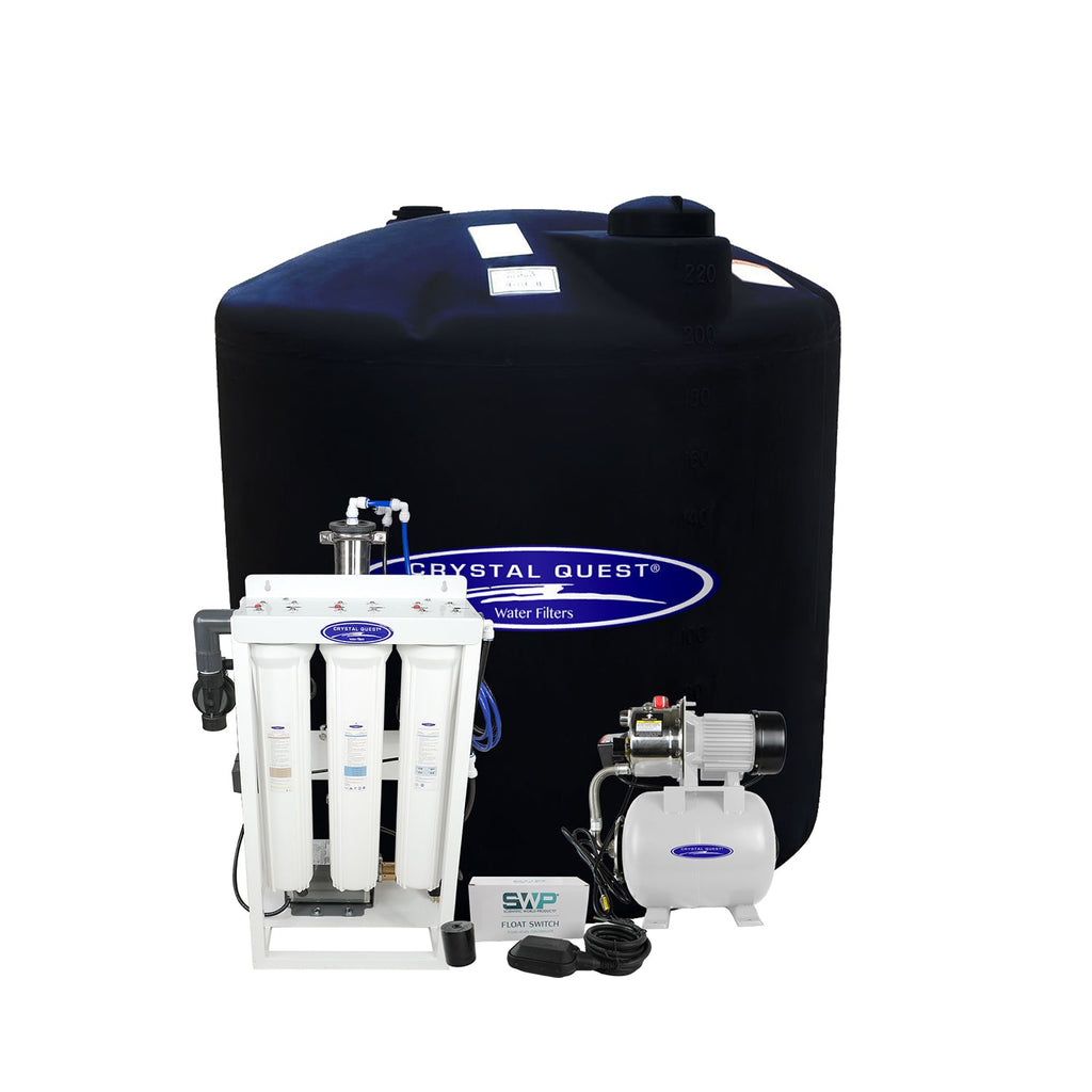 Crystal Quest whole house reverse osmosis system 400 GPD with 220 gallon storage tank kit