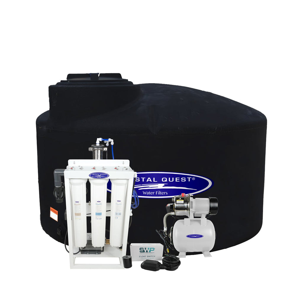 Crystal Quest whole house reverse osmosis system 400 GPD with 500 gallon storage tank kit, alternate view