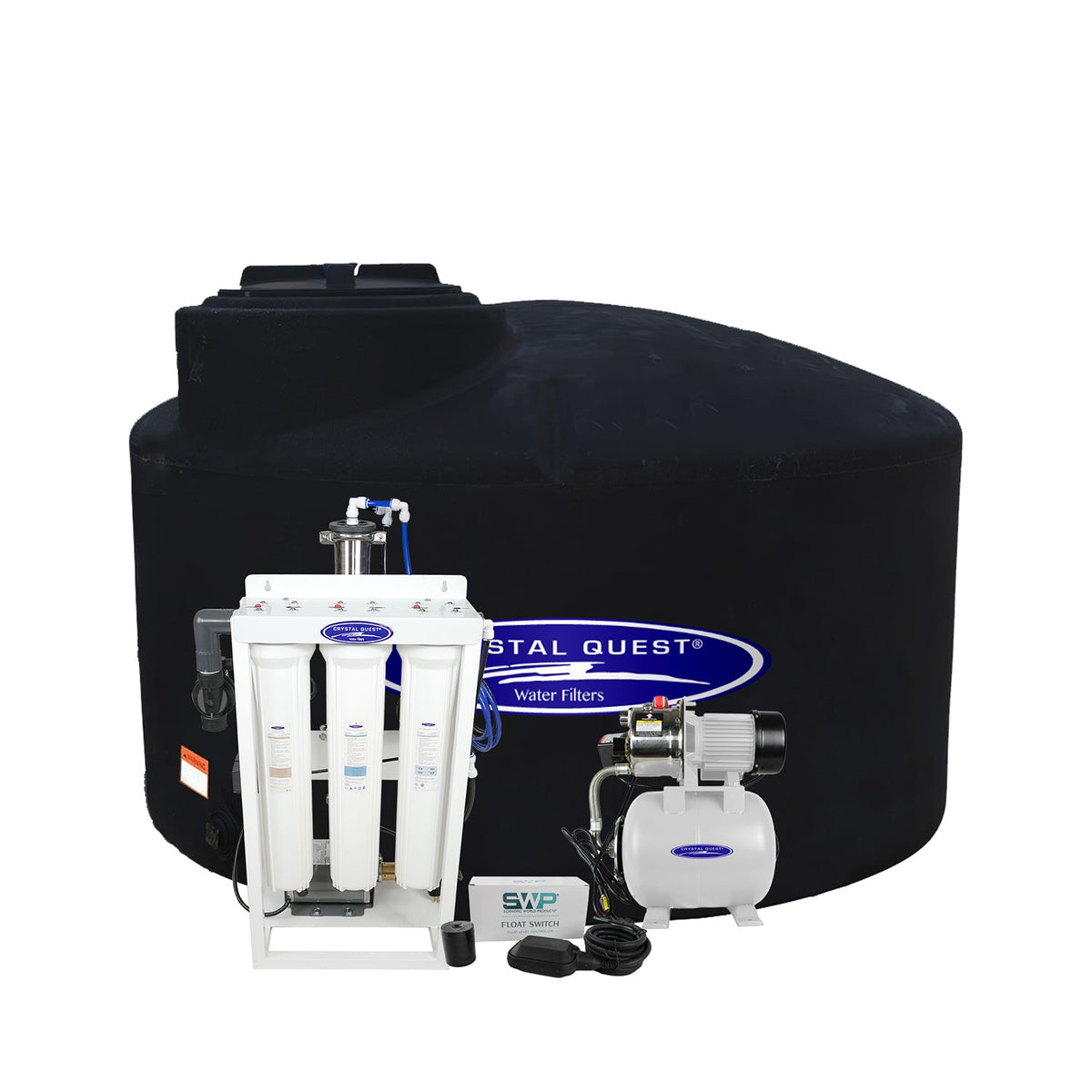 Crystal Quest whole house reverse osmosis system 400 GPD with 500 gallon storage tank kit, alternate view