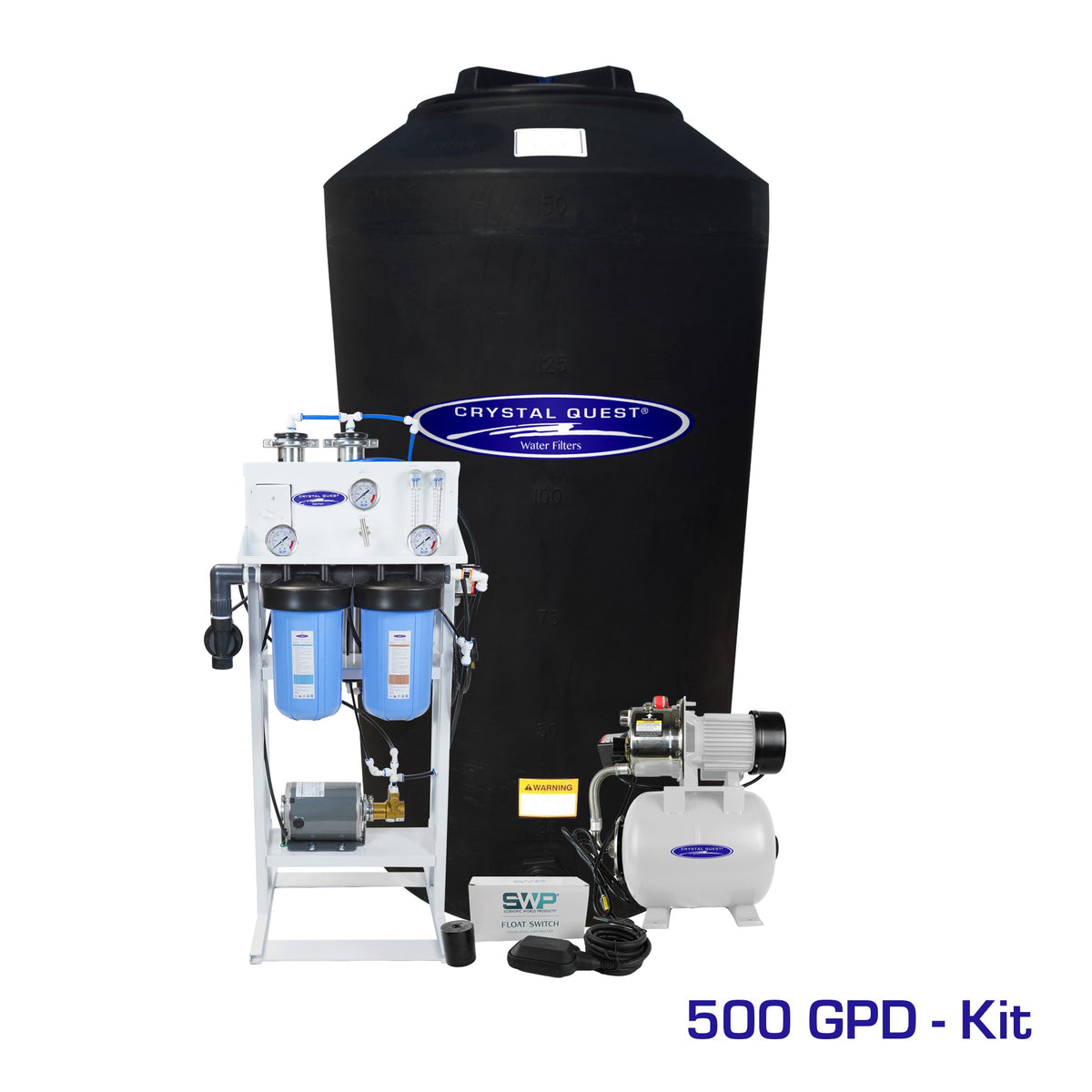 Crystal Quest whole house reverse osmosis system 500 GPD with 165 gallon storage tank kit