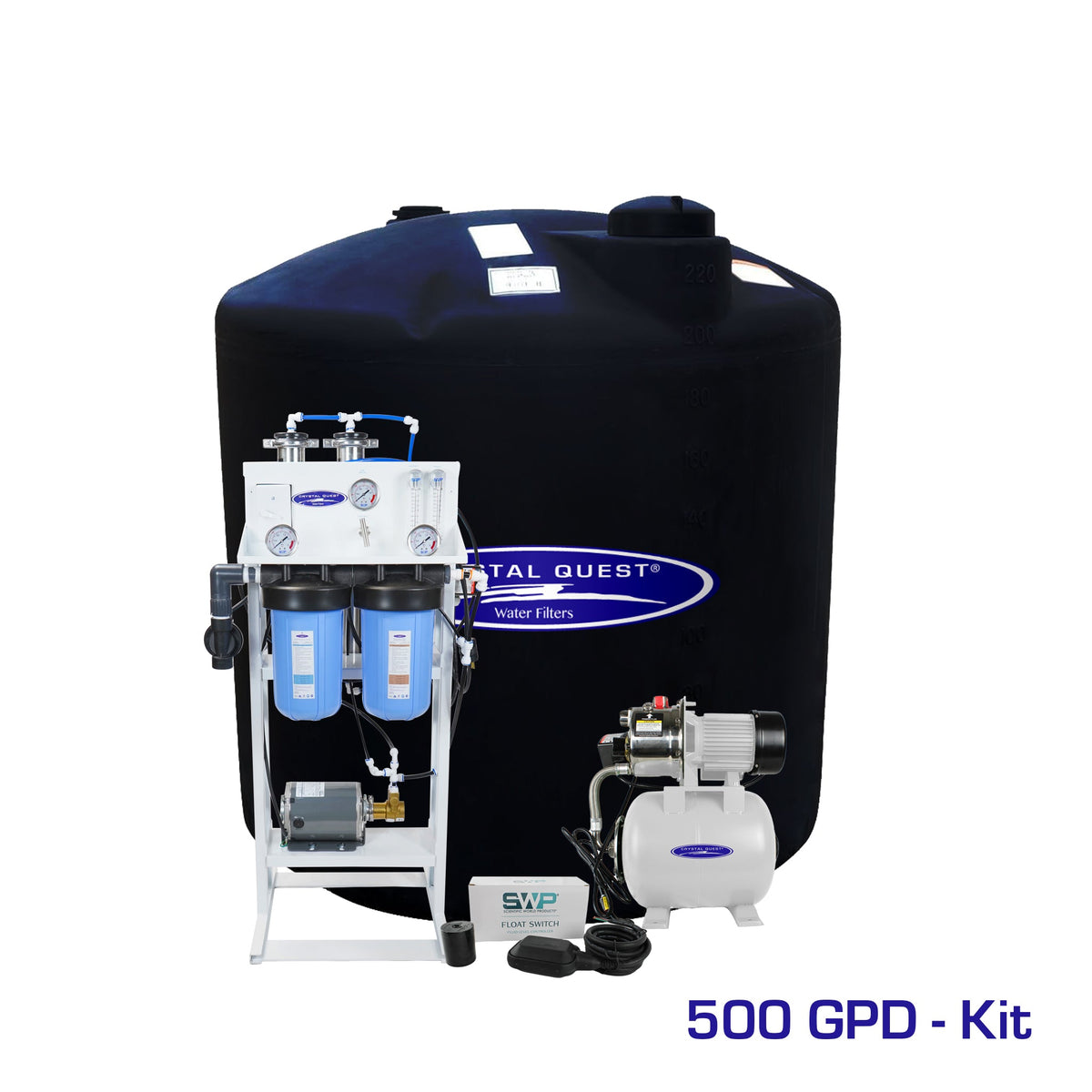 Crystal Quest whole house reverse osmosis system 500 GPD with 220 gallon storage tank kit