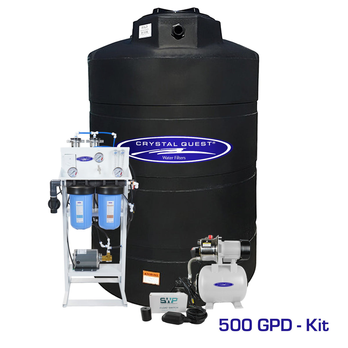 Crystal Quest whole house reverse osmosis system 500 GPD with 500 gallon storage tank kit