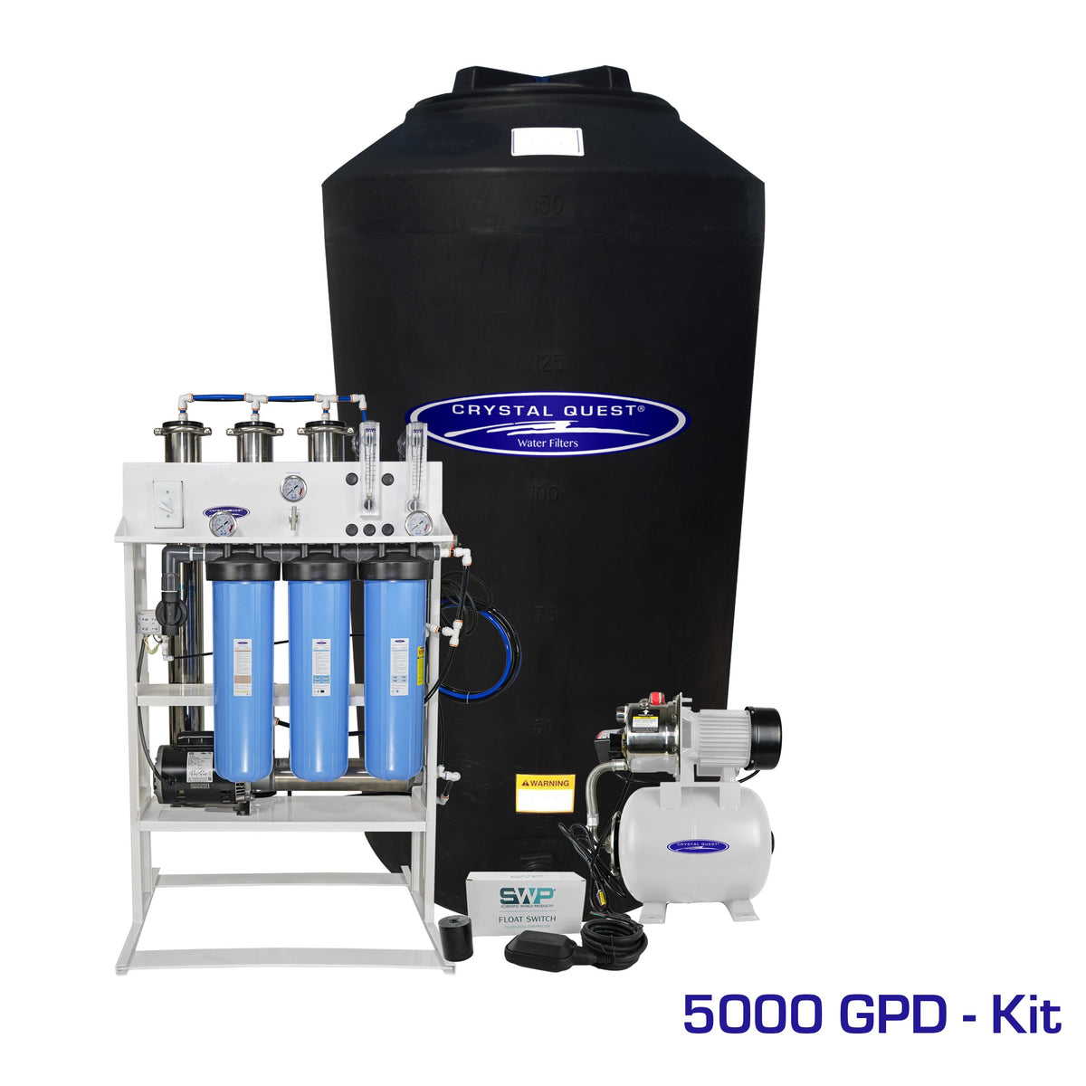 Crystal Quest whole house reverse osmosis system 5000 GPD with 165 gallon storage tank kit