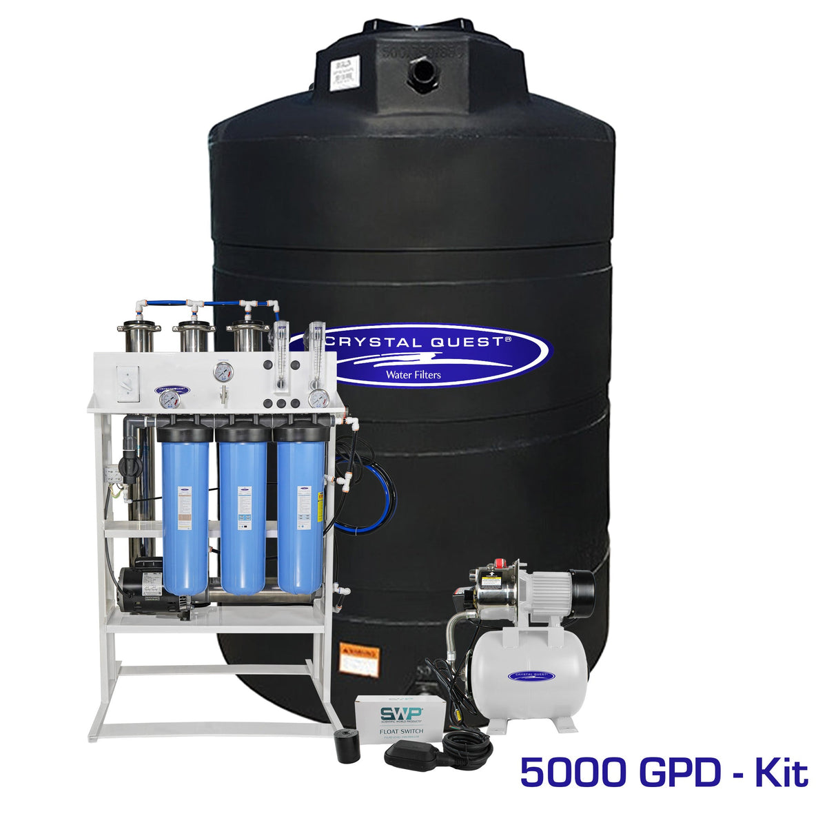 Crystal Quest whole house reverse osmosis system 5000 GPD with 500 gallon storage tank kit