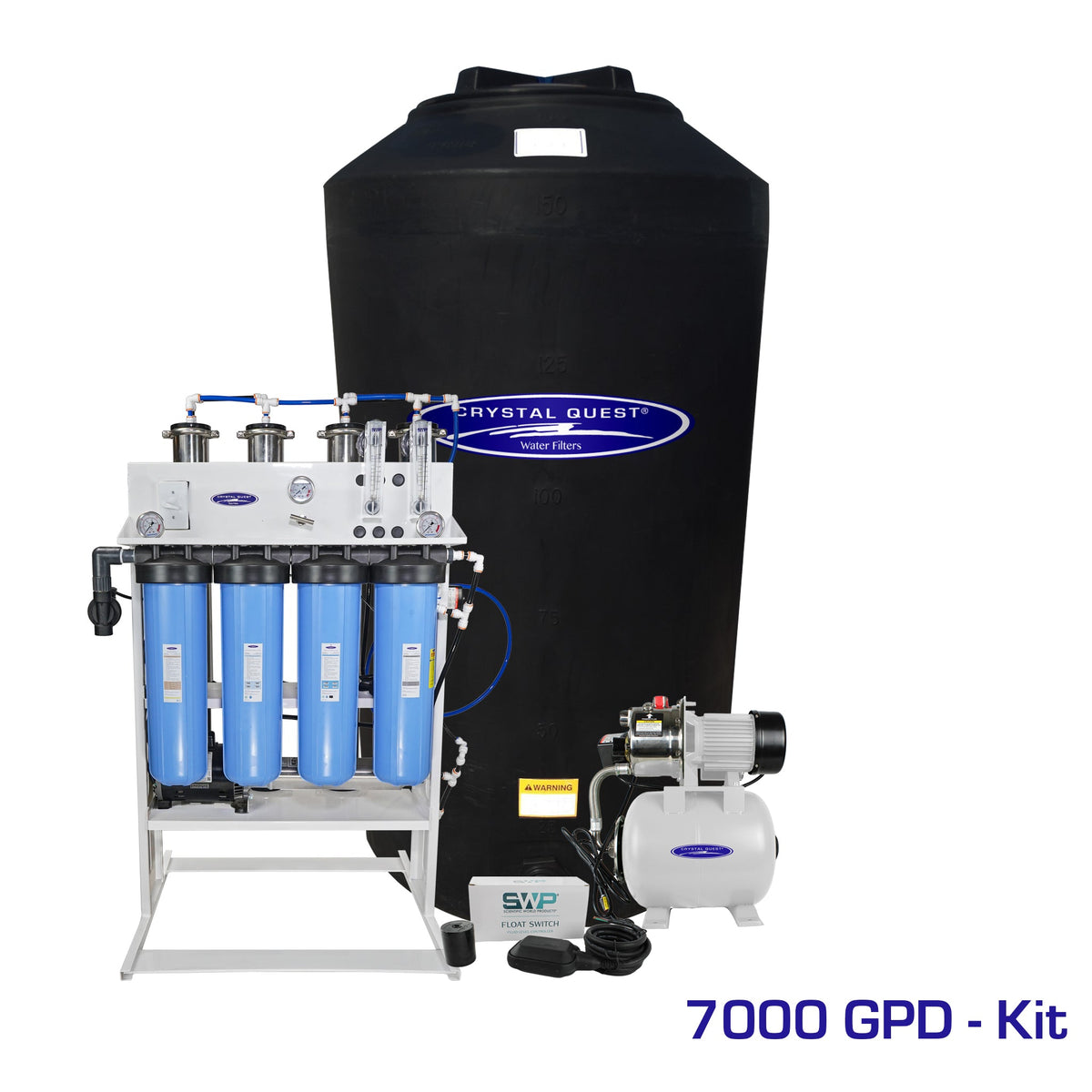 Crystal Quest whole house reverse osmosis system 7000 GPD with 165 gallon storage tank kit