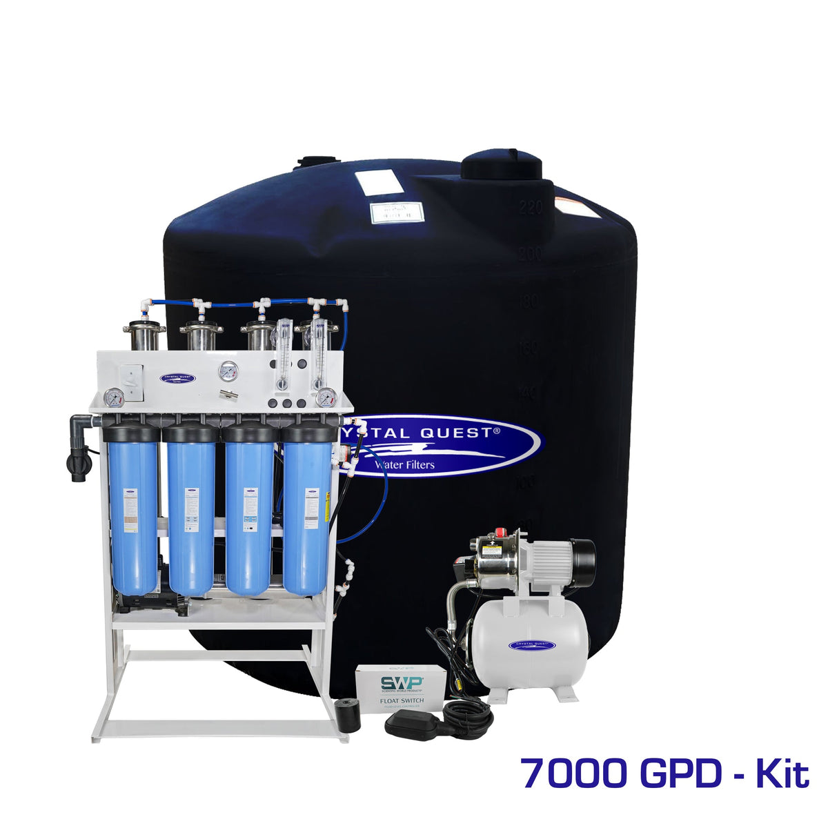 Crystal Quest whole house reverse osmosis system 7000 GPD with 220 gallon storage tank kit
