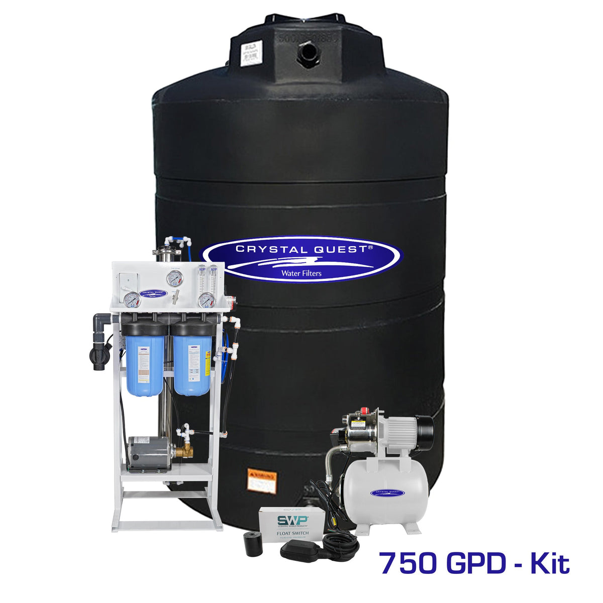 Crystal Quest whole house reverse osmosis system 750 GPD with 500 gallon storage tank kit