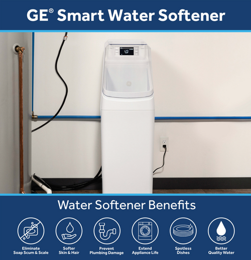 GE Smart Water Softener 30,000 Grain Capacity with Integrated Filtration