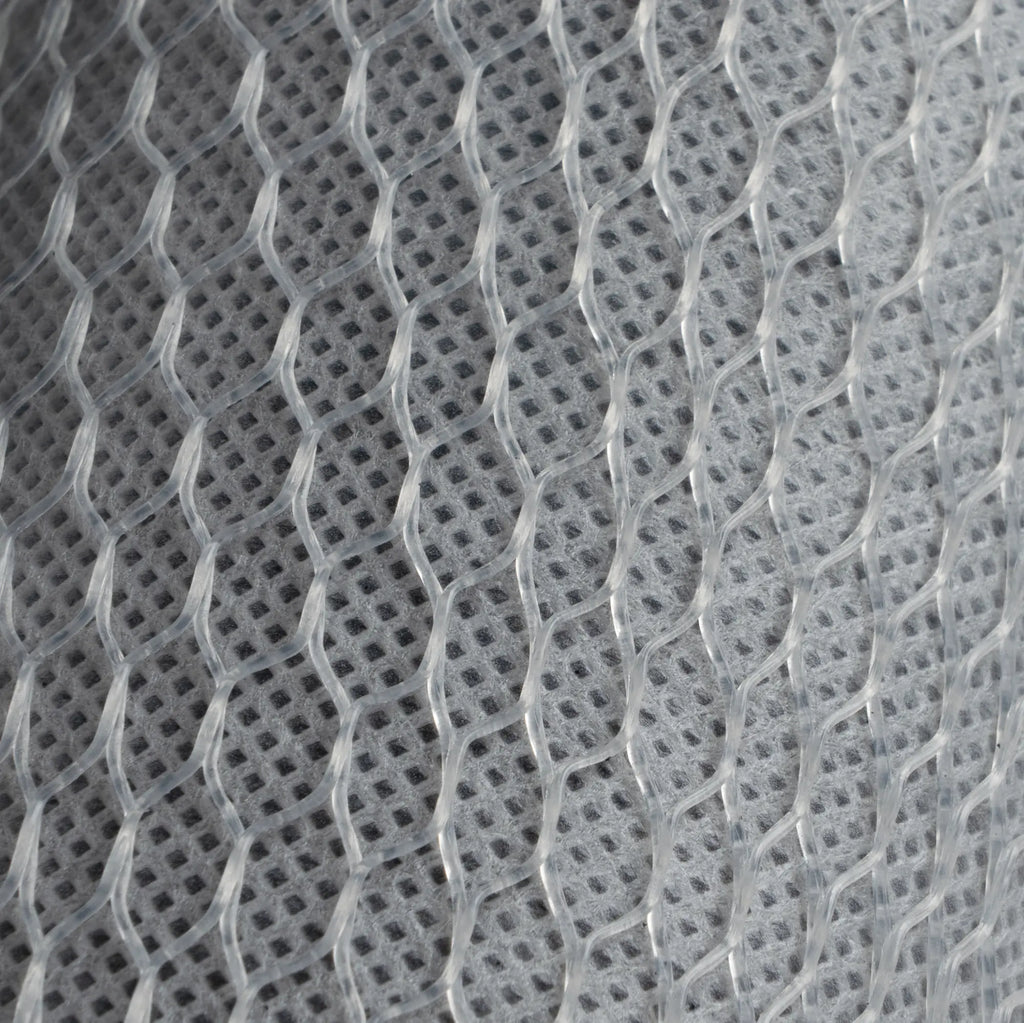 Close-up of the polypropylene netting on the carbon block cartridge