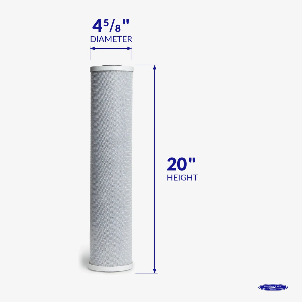 Carbon block cartridge 4-5/8 x 20 inch with diameter and height dimensions