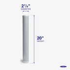 Carbon block cartridge 2-7/8 x 20 inch with diameter and height dimensions