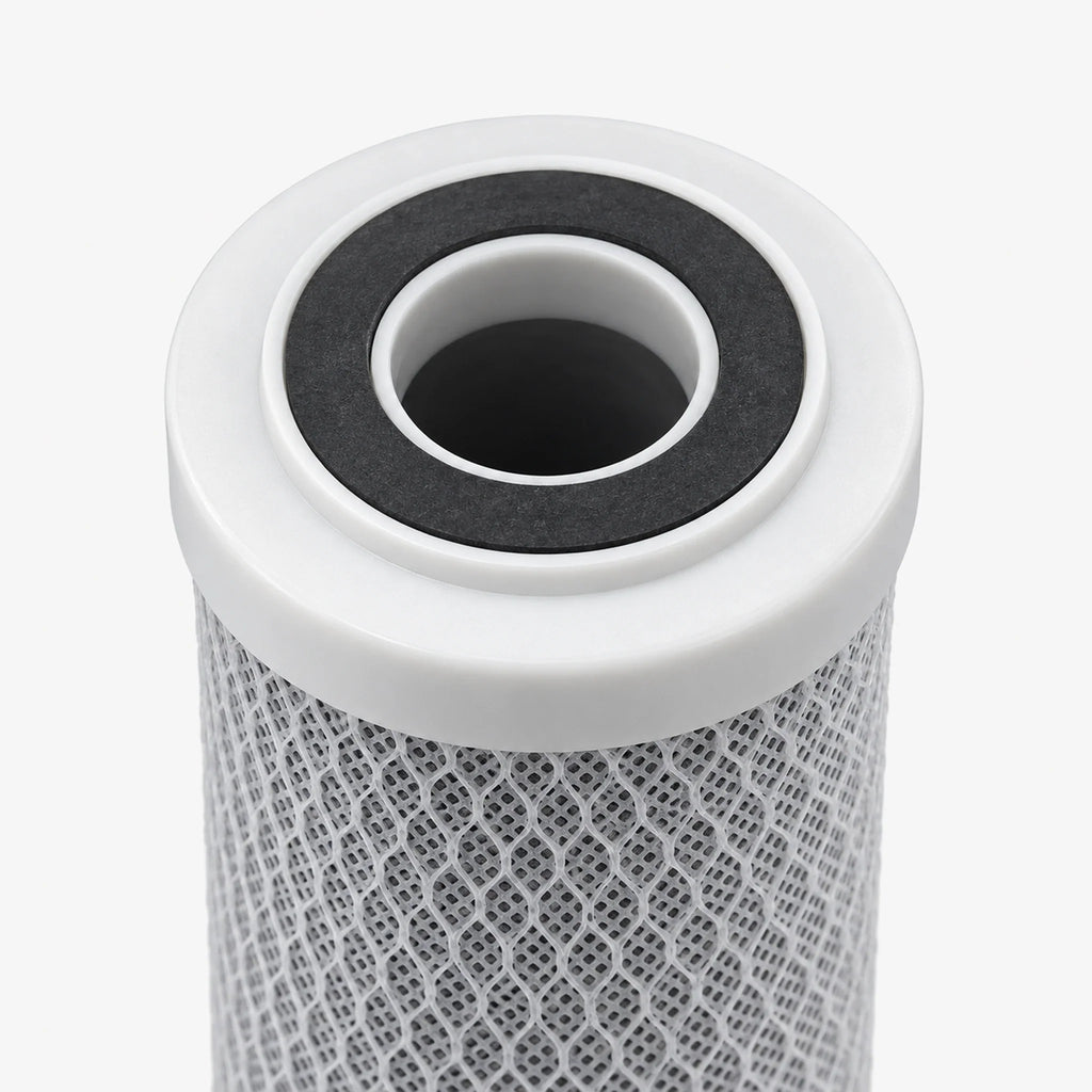 Carbon block cartridge 2-7/8 x 9-3/4 inch with diameter and height dimensions