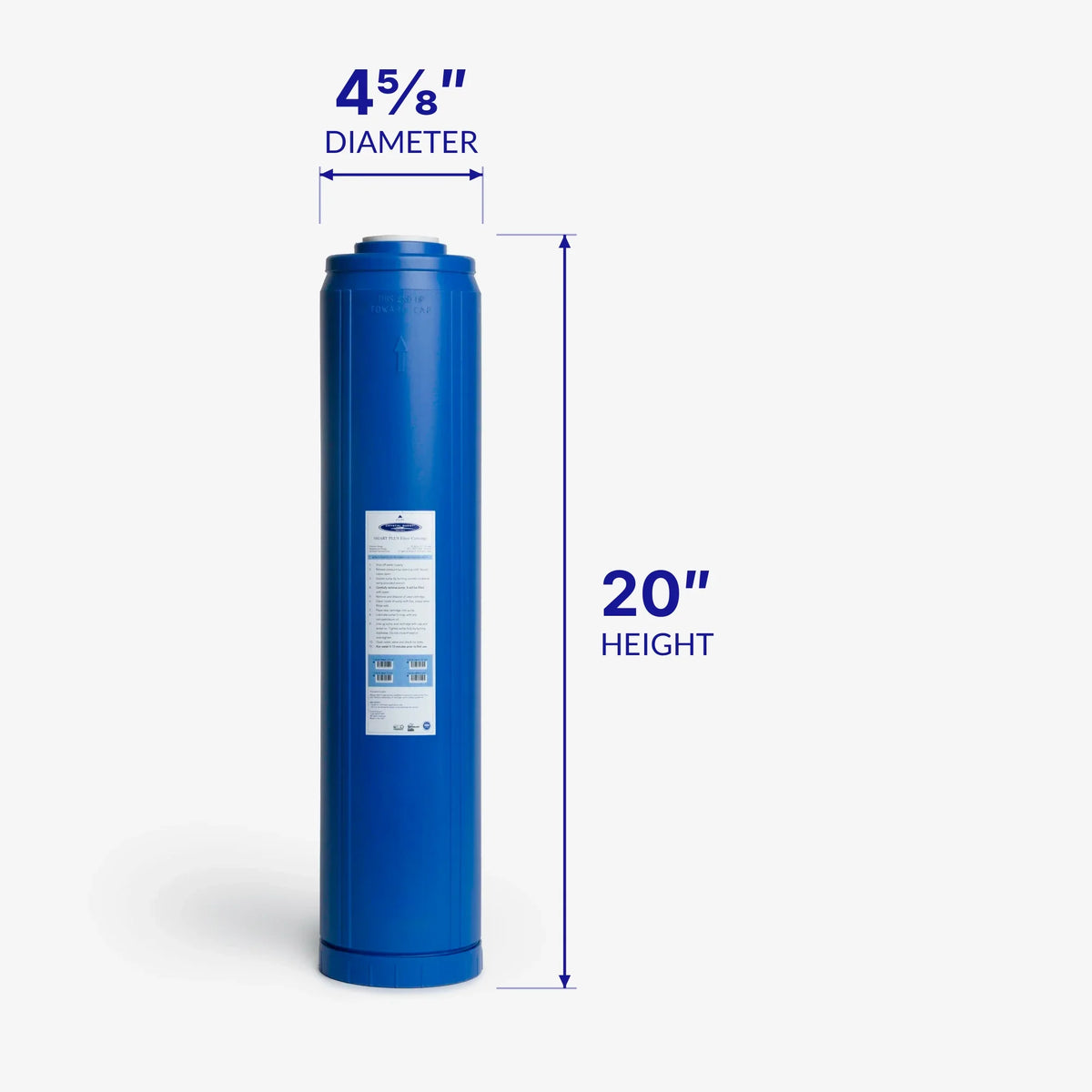 SMART filter cartridge 4-5/8" x 20" with dimensions