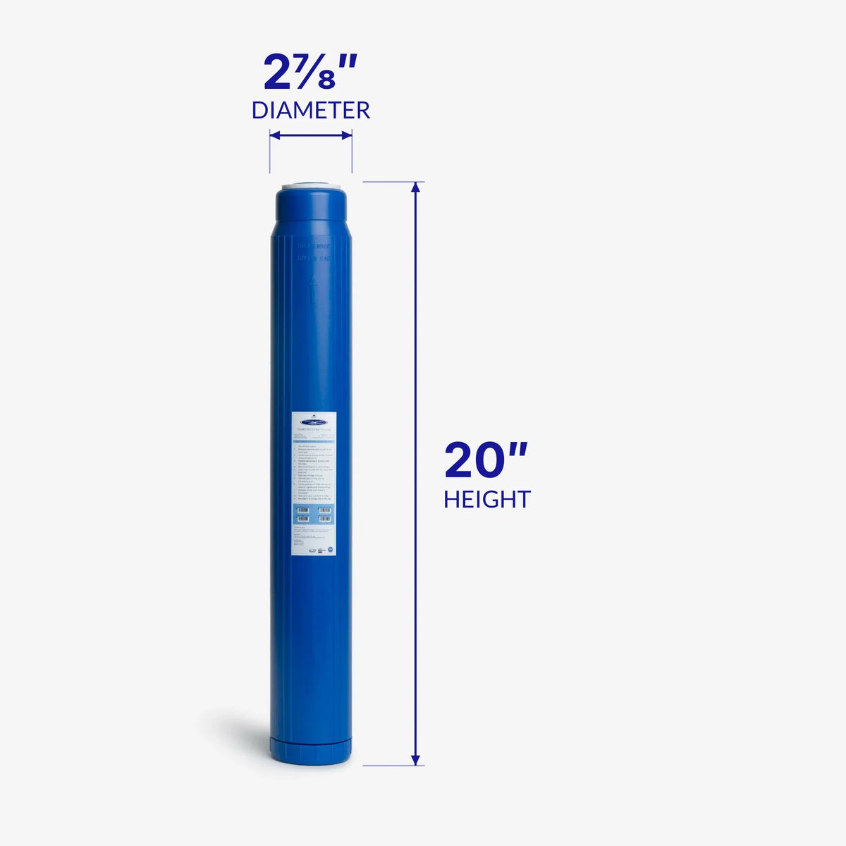 SMART filter cartridge 2-7/8" x 20" with dimensions